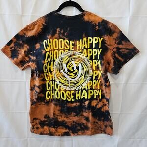 Chemistry Acid Wash Choose Happy Groovy Graphic Shirt Large